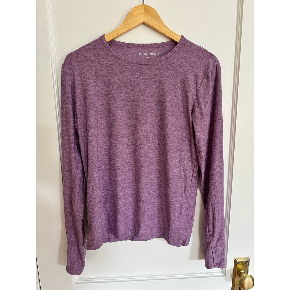 Outdoor Voices Long Sleeve Shirt Purple Heathered Activewear Yoga Small